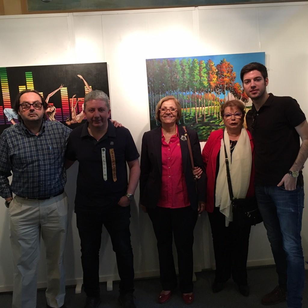 Rafa Mezquita i Ximo Tirado amb Javier Serralvo, Mari Carmen Pesudo i Rosario Royo