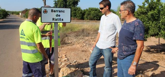 Instal·len rètols en els barrancs del terme municipal per a traure profit del seu valor patrimonial