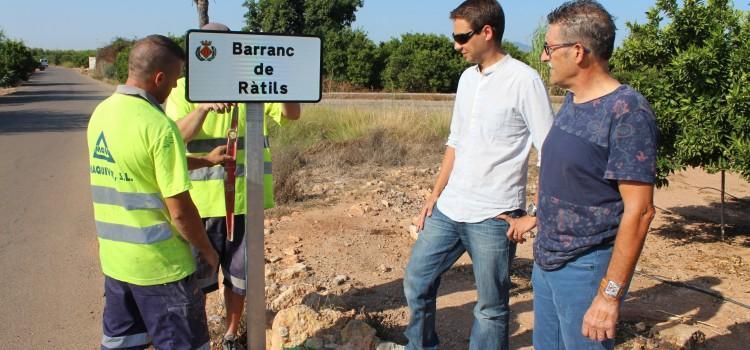 Instal·len rètols en els barrancs del terme municipal per a traure profit del seu valor patrimonial