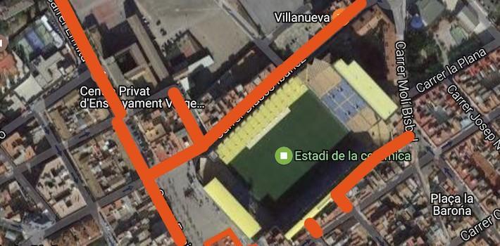 La Policia Local informa de la prohibició d’estacionar en determinats carrers pel partit entre el Villarreal i el Leganés