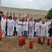 Els Bombers del Parc comarcal de Nules imparteixen una sessió formativa al personal de l’Hospital de la Plana 