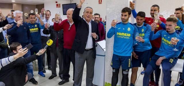 Fernando Roig realitza el tradicional brindis en la Ciutat Esportiva amb jugadors i la premsa