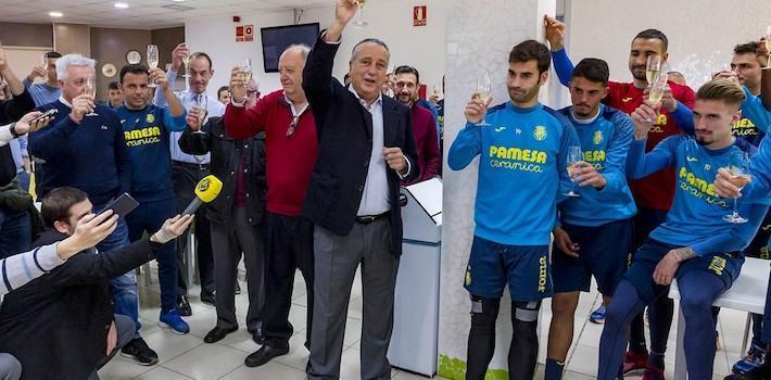 Fernando Roig realitza el tradicional brindis en la Ciutat Esportiva amb jugadors i la premsa