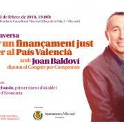 Joan Baldoví parlarà sobre finançament just aquest dijous a la Fundació Caixa Rural