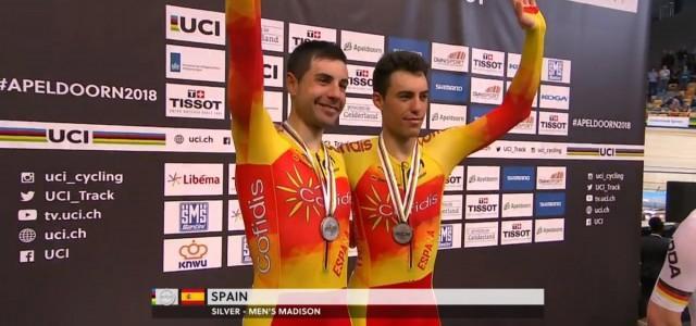 Sebastià Mora, subcampió del món de madison en el Mundial de ciclisme en pista