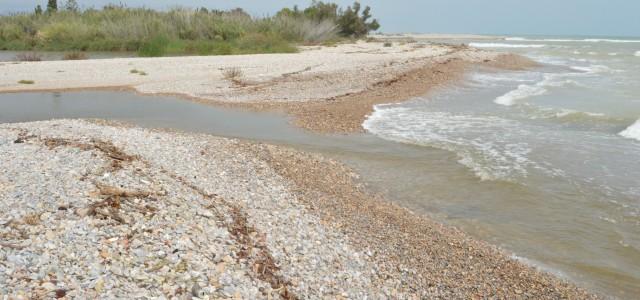 La gota freda trenca la barrera de pedres que separa el Millars del Mediterrani després de més d’un any tancada