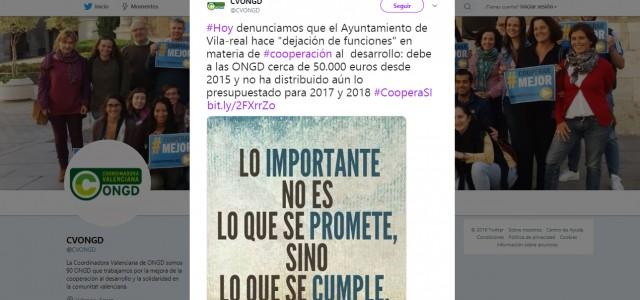 La Coordinadora Valenciana d’ONGD denuncia “desistiment de funcions” en cooperació al desenvolupament de Vila-real