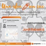 L’eurodiputat Jordi Sebastià tanca la campanya ‘Mulla’t amb un acte a la plaça de María Rosa Molas