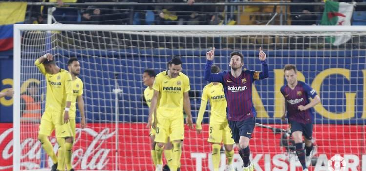 Leo Messi i Leo Suárez desbaraten la remuntada del Villarreal davant el líder Barcelona en La Ceràmica (4-4)