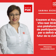 El PSOE crearà el Fòrum Vila-real 2030, una plataforma de participació per a crear l’estratègia en aliança amb la societat