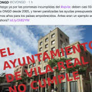 Coordinadora Valenciana d’ONGD posa entre les cordes a l’Ajuntament per “seguir retenint pagaments”