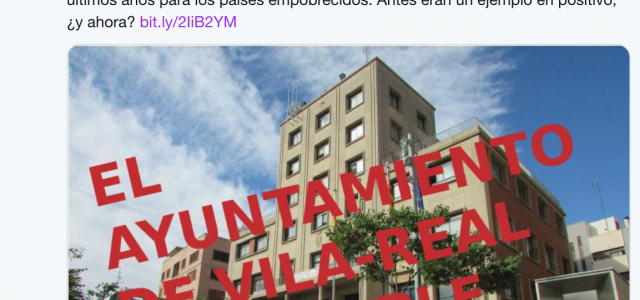 Coordinadora Valenciana d’ONGD posa entre les cordes a l’Ajuntament per “seguir retenint pagaments”