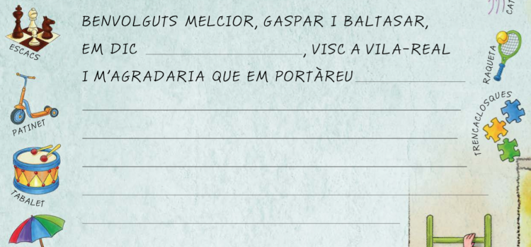 Els escolars de Vila-real tindran al seu abast cartes als Reis Mags emplenables en format digital  
