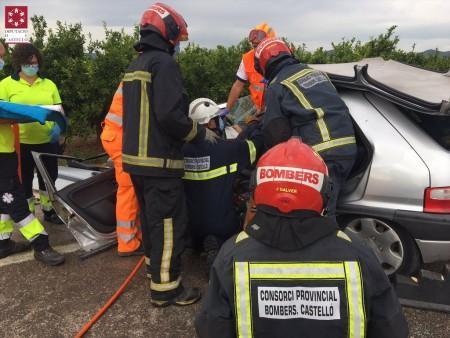 Un home de 54 anys i una dona de 22 resulten ferits en un accident de trànsit en el Km 3 de la CV222