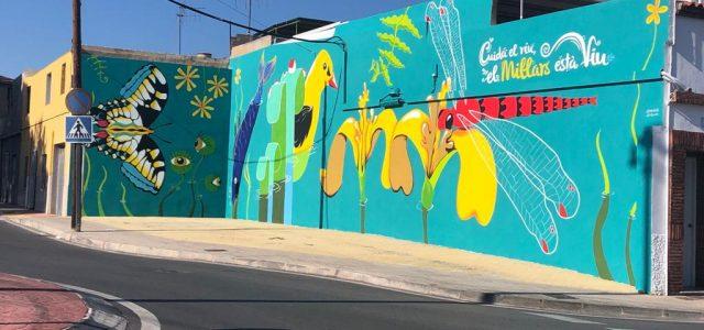 Un mural reivindica la biodiversitat del riu Millars