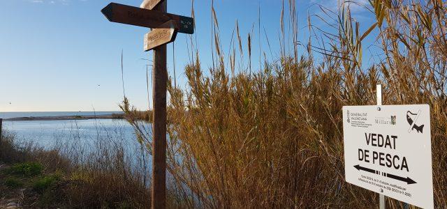 Setze senyals adverteixen dels vedats de pesca a la Desembocadura del Riu Millars
