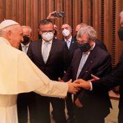 Pasqual Broch es troba amb el Papa Francesc després de reunir-se amb la FAO