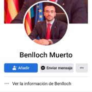 Benlloch denuncia a la Policia Nacional la creació del perfil “Benlloch Muerto” en Facebook