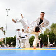 El parc de la Maiorasga acull aquest matí una exhibició de judo