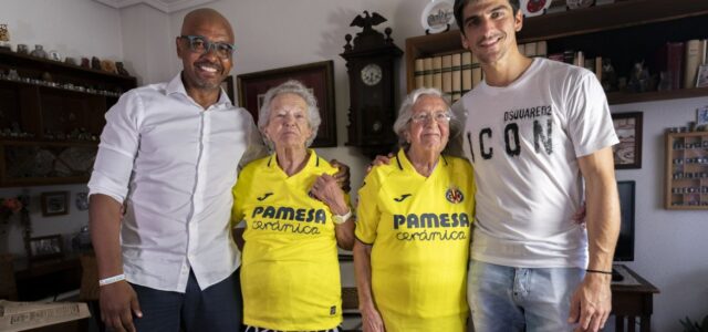 Gerard Moreno i Marcos Senna han visitat aquest dimats a les filles del fundador del club: José Calduch
