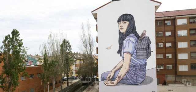 ‘Nòmada’: la mirada a la llibertat que llueix ja en el museu a cel obert del TEST de Vila-real