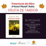 Honori Planell presenta el llibre “Fruita de tardor” aquest dimecres a Vila-real