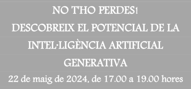 Vila-real programa un taller pràctic d’intel·ligència artificial a la BUC el dia 22