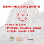 Les penyes tancaran a les 2.00h, excepte divendres, dissabtes i dilluns de Xulla