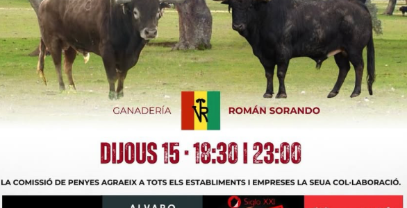 La Comissió de Penyes anuncia els bous per al 15 de maig