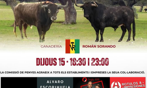 La Comissió de Penyes anuncia els bous per al 15 de maig