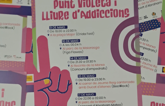 Compromís amb unes festes segures i saludables amb Punts Violeta i Lliures d’Adiccions
