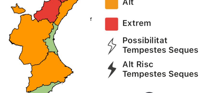 Alerta taronja per risc alt d’incendis forestals a la Plana i altres comarques