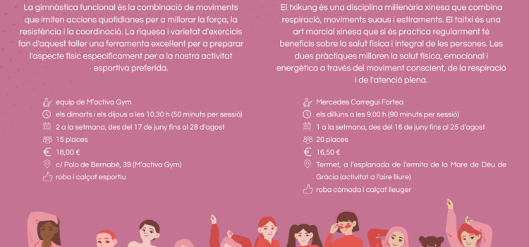La Casa de la Dona ix a la fresca amb dues activitats per a l’estiu