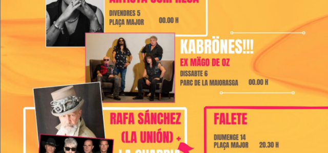 Anunciat el cartell oficial de concerts per a les Festes de la Mare de Déu de Gràcia 2025