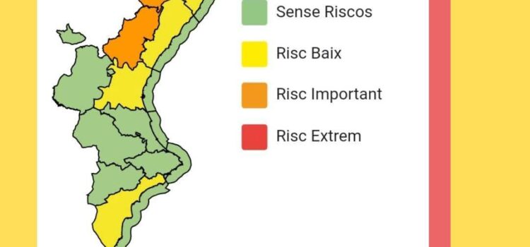 Alerta taronja per pluges i tempestes al sud de l’interior de Castelló