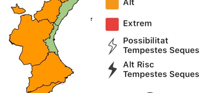 Alt risc d’incendis en gran part del territori valencià