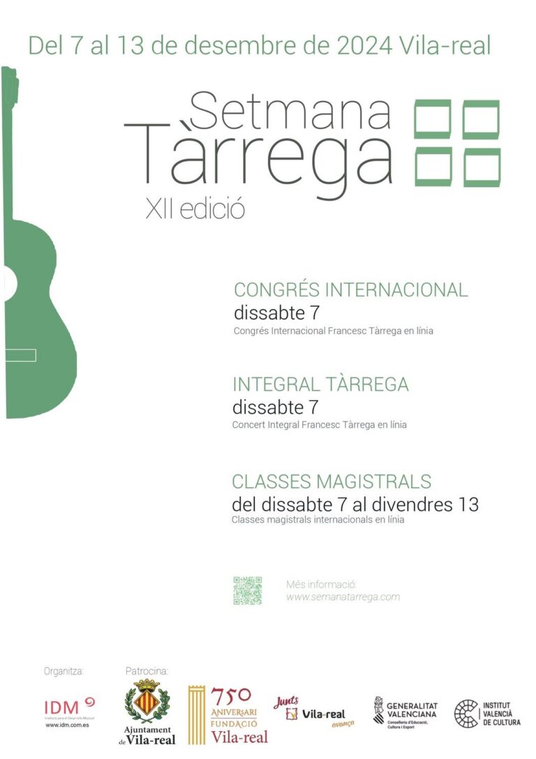 La Setmana Tárrega: Vila-real es converteix en l’epicentre mundial del llegat de Francisco Tárrega