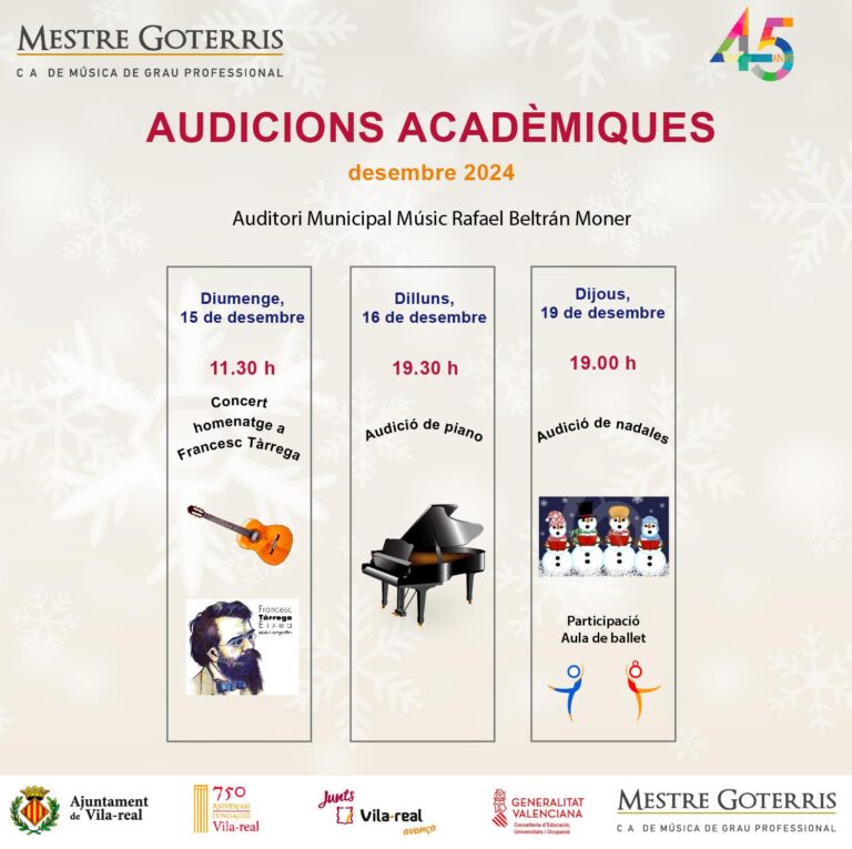 Properes audicions del Conservatori Mestre Goterris