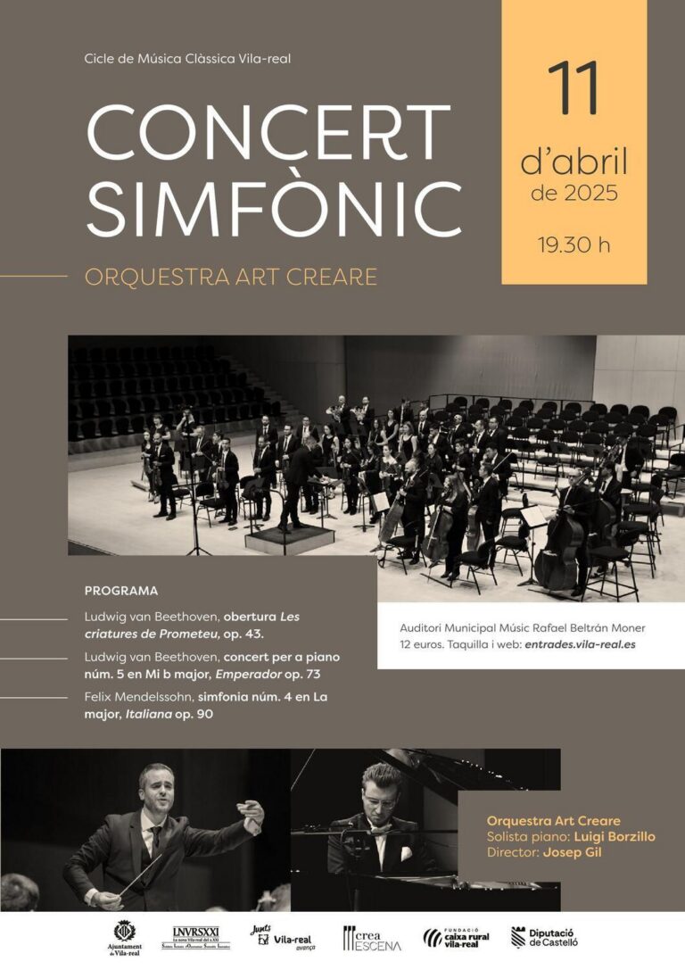 Beethoven i Mendelssohn sonen a Vila-real amb l’Orquestra Art Creare i Luigi Borzillo