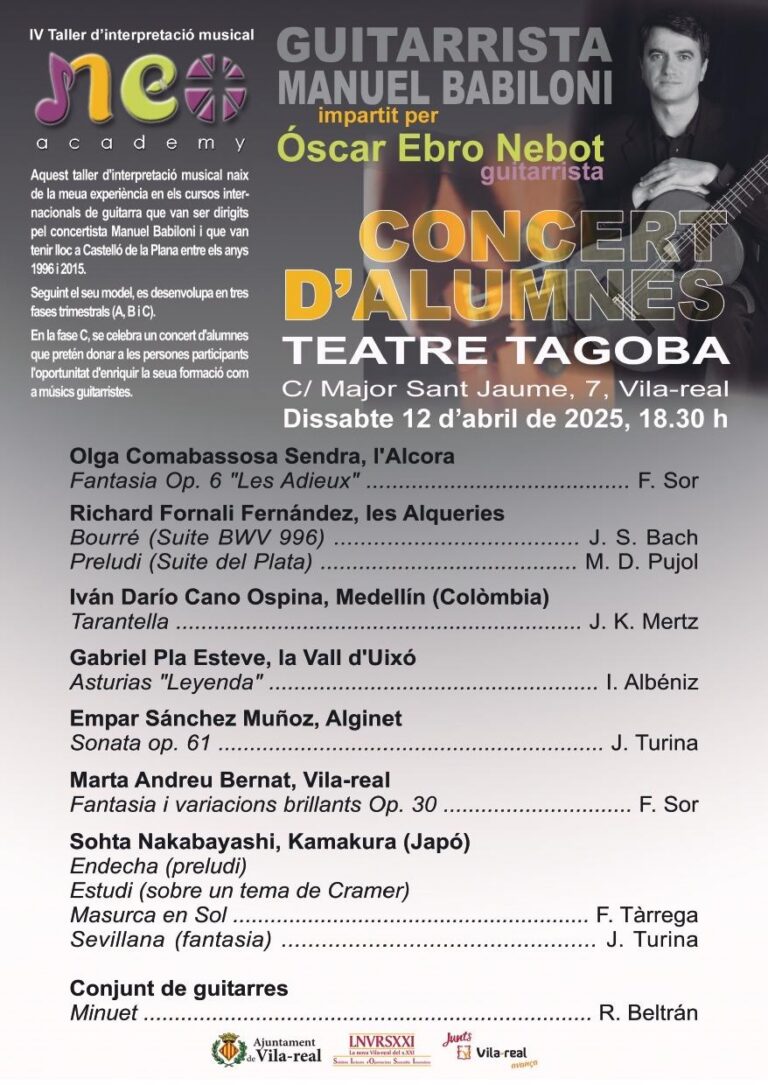 Concert d’alumnes dins del IV Taller d’Interpretació Musical