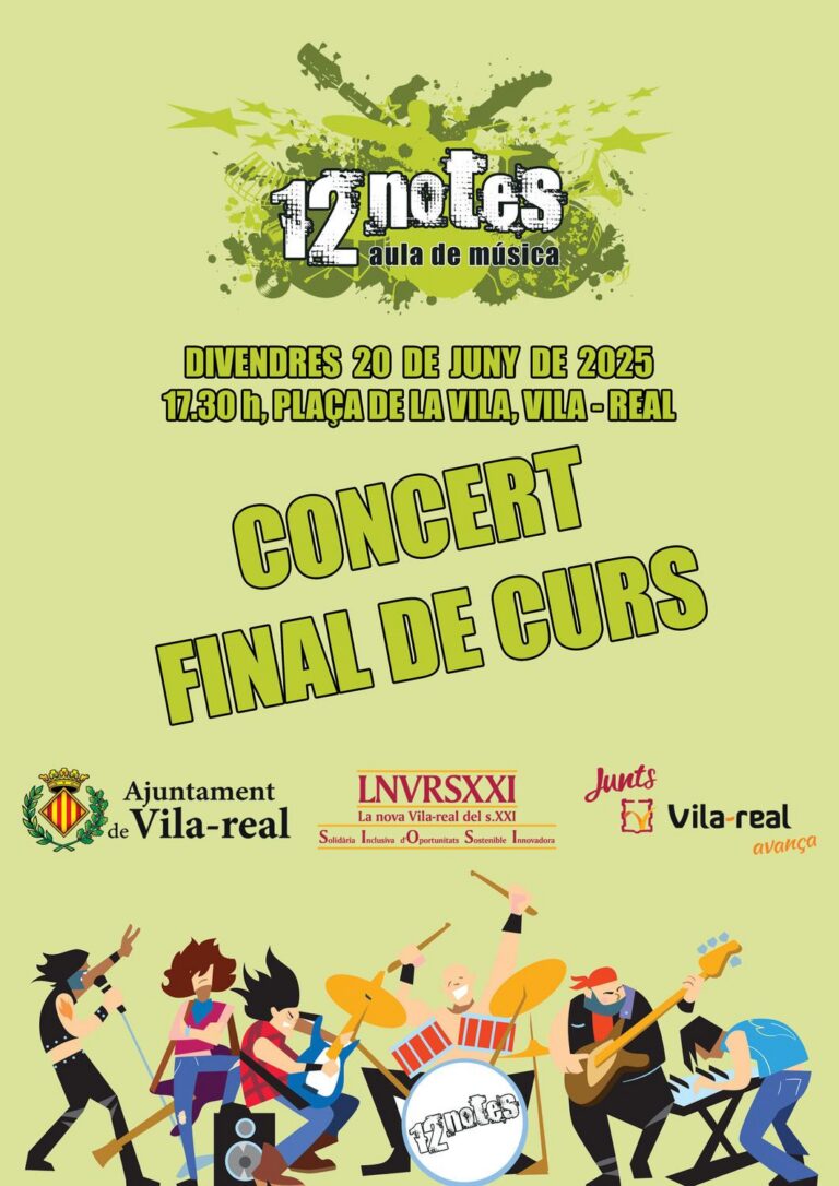 Hui, concert de final de curs de l’escola de música moderna 12 Notes a la plaça de la Vila