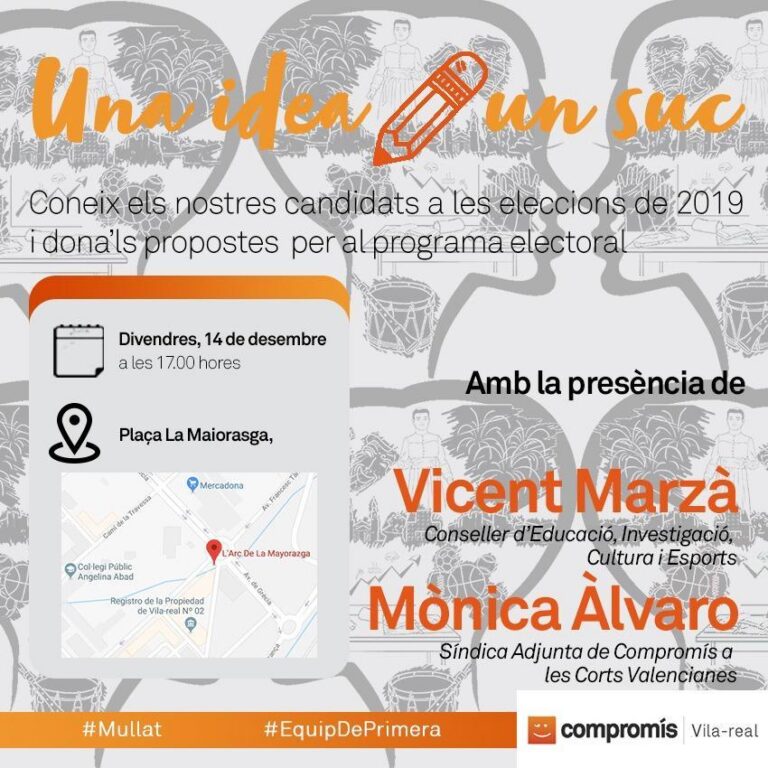 Vicent Marzà i Mònica Àlvaro arreplegaran propostes amb ‘Mulla’t’ a la Maiorasga