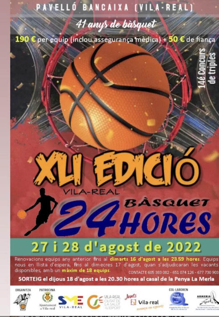 Torna la marató de Bàsquet 24 hores amb una nova edició aquest estiu a Vila-real
