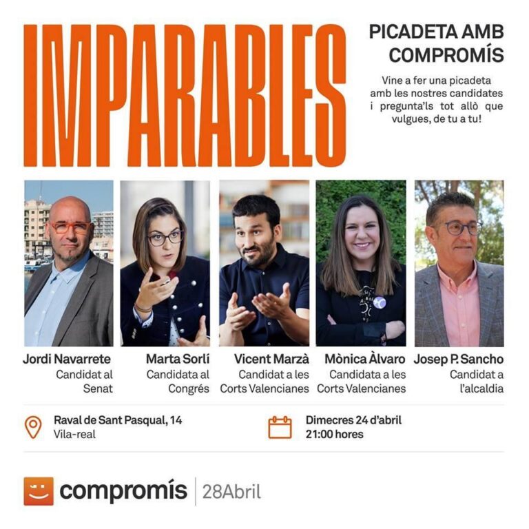 Compromís continua la seua campanya ‘Imparables’ i convida a una ‘picadeta’ amb els seus candidats