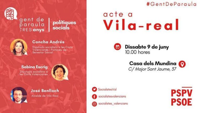 El PSPV explica a Vila-real les polítiques socials realitzades des de la Generalitat durant els últims tres anys de Govern