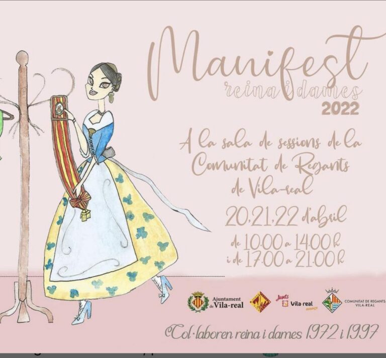 Visita el manifest de Reina i Dames 2022 de Vila-real a partir de demà 