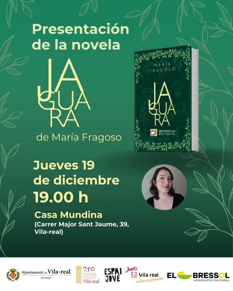 Presentació de la novel·la Jaguara de María Fragoso Mora i taller d’escriptura creativa