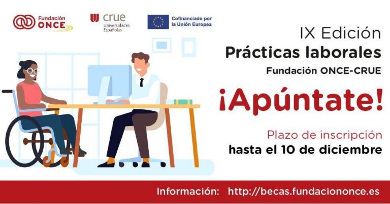 Convocades beques de pràctiques remunerades per a universitaris amb discapacitat