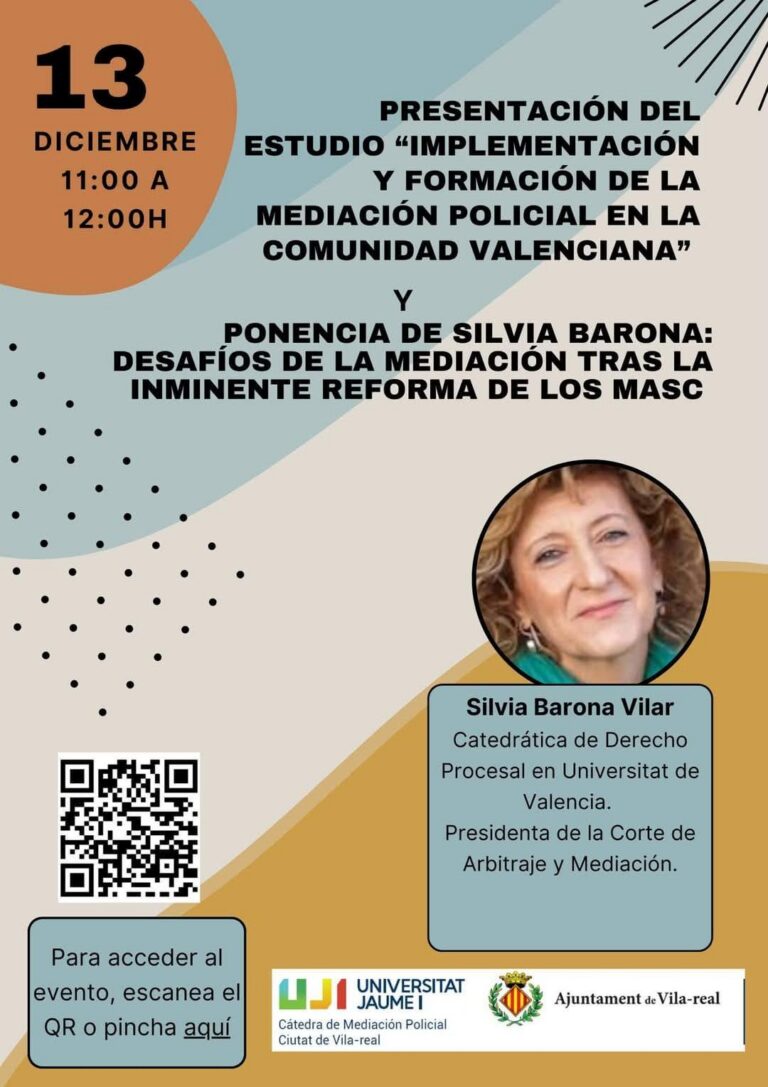 La Càtedra de Mediació Policial de l’UJI presenta un estudi sobre la mediació a la Comunitat Valenciana