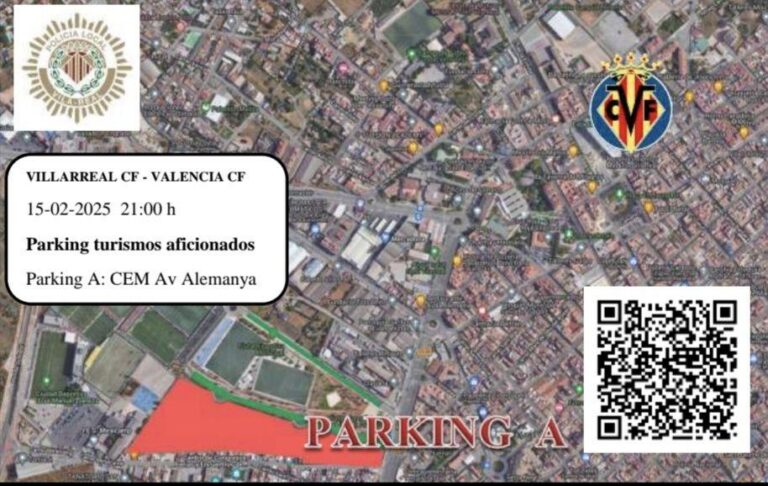 El Villarreal CF habilita un pàrquing gratuït per al partit contra el València CF